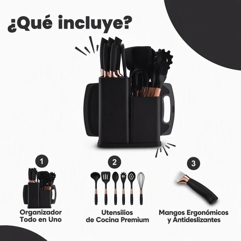 🔥 SET DE UTENSILIOS DE COCINA X19 ORIGINAL – ¡TODO EN UN SOLO SET!