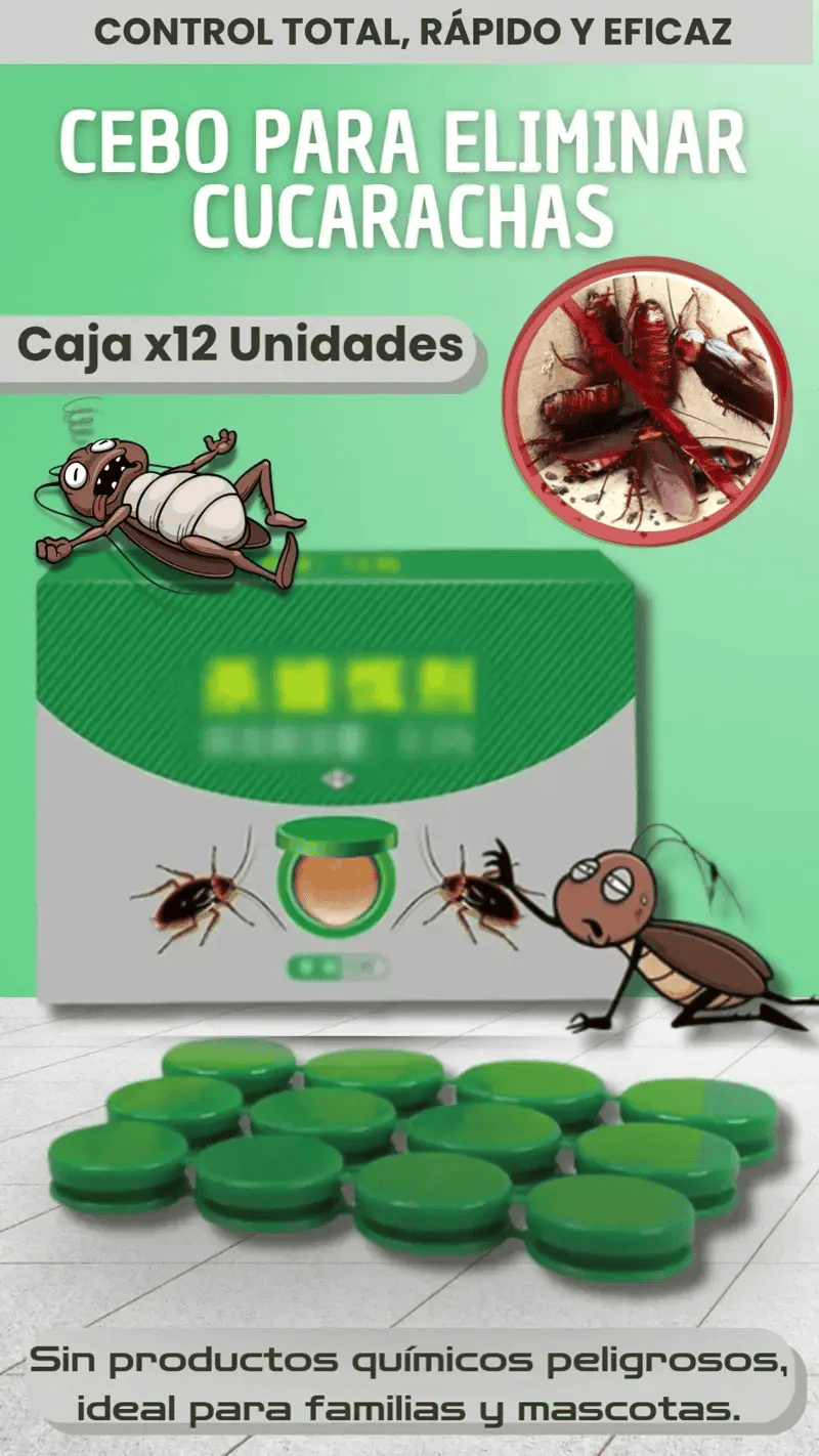 KIT CEBO X8- EXTERMINA CUCARACHAS. DURA MAS DE 1 AÑO