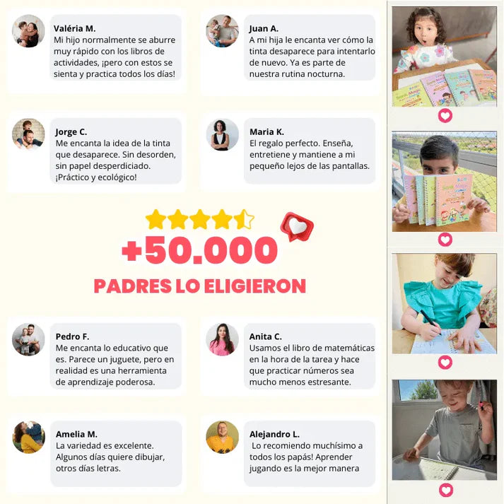 KIT DE 4 CUADERNOS REUTILIZABLES+REPUESTOS DE TINTA GRATIS