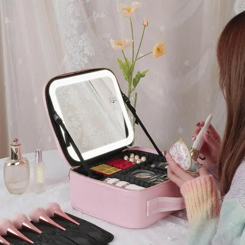 COSMETIQUERA PROFESIONAL DE LUJO + ESPEJO LED