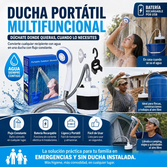 DUCHA PORTATIL MULTIFUNCIONAL. Deja de bañarte con cubeta.