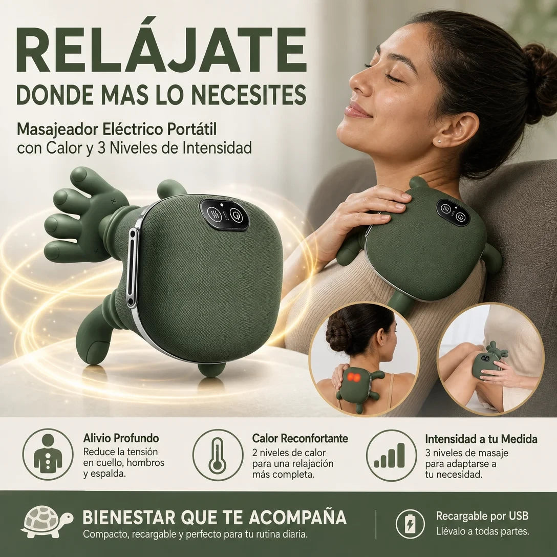 MASAJEADOR PORTATIL DE CUELLO Y ESPALDA ORIGINAL✅. ALIVIO REAL