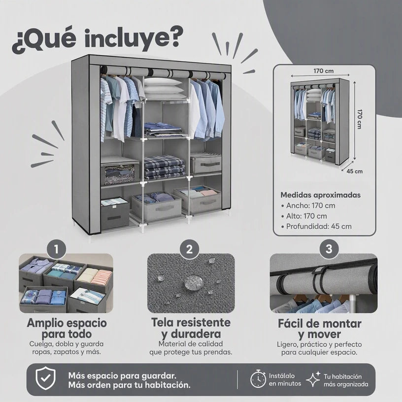 Armario Plegable Original – Organiza tu Ropa y Aprovecha Mejor tu Espacio