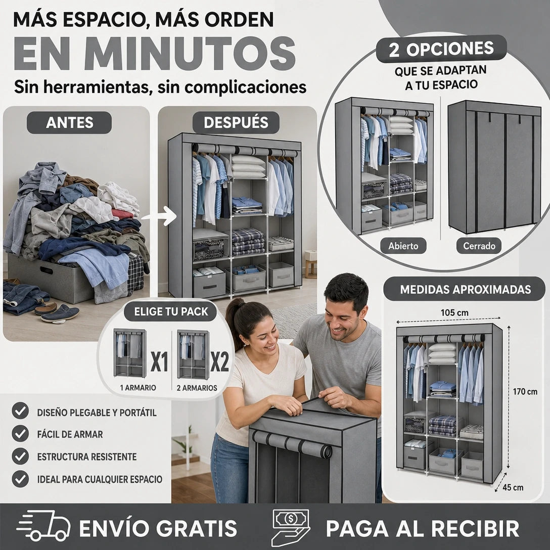Armario Plegable Original – Organiza tu Ropa y Aprovecha Mejor tu Espacio