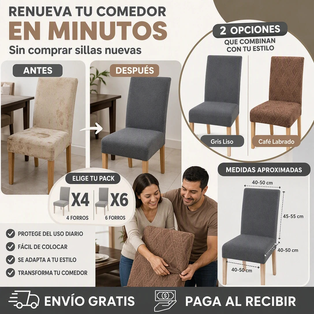 🔥 FORROS DE SILLA ORIGINAL – ¡RENUEVA TU COMEDOR EN MINUTOS!