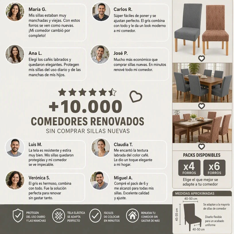 🔥 FORROS DE SILLA ORIGINAL – ¡RENUEVA TU COMEDOR EN MINUTOS!