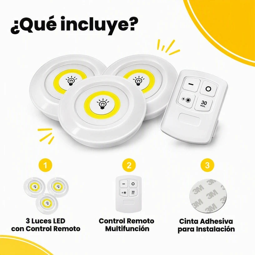 SET DE LUCES LED ORIGINAL, PAGA 4 LLEVA 6 – ¡ILUMINA CUALQUIER RINCÓN SIN CABLES!