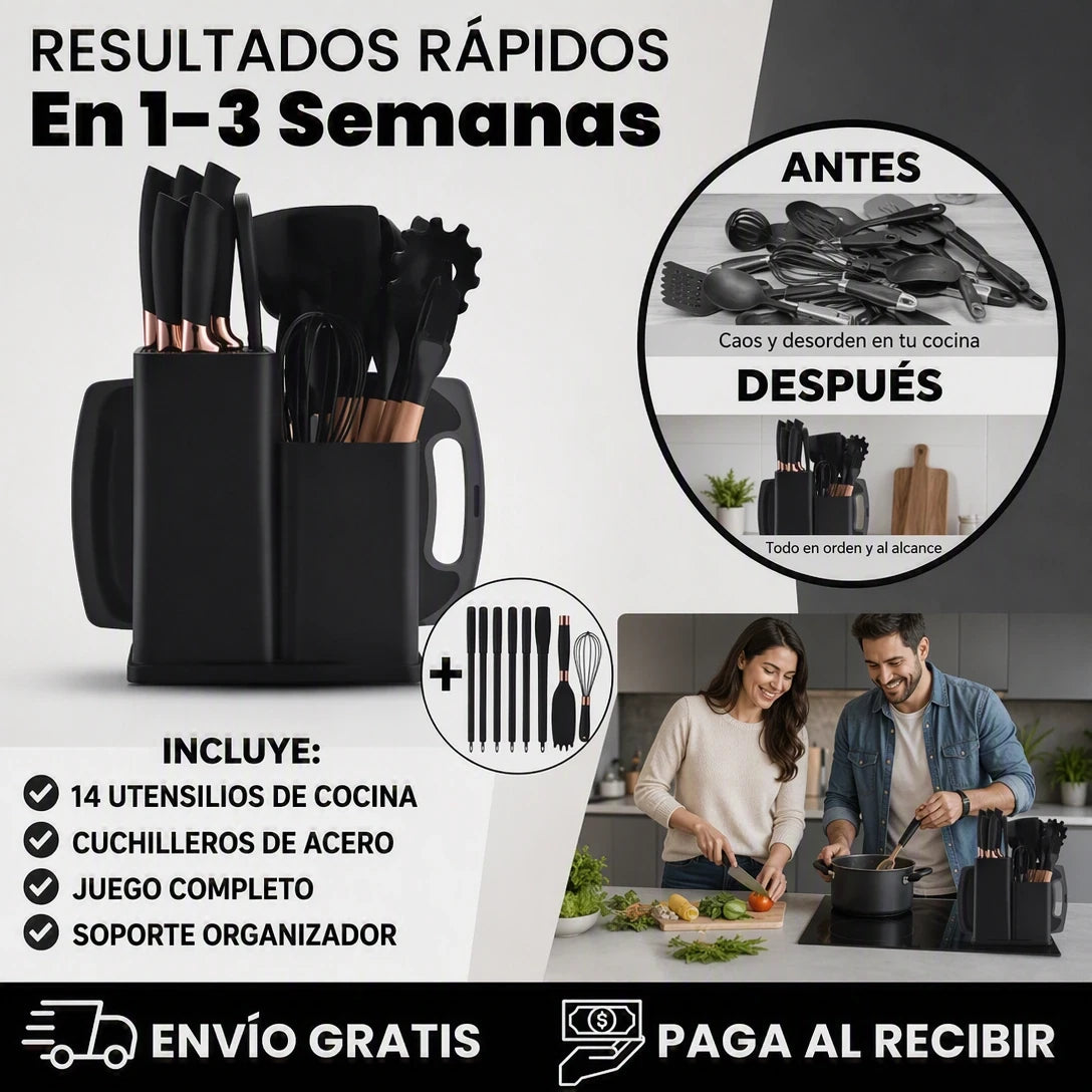 🔥 SET DE UTENSILIOS DE COCINA X19 ORIGINAL – ¡TODO EN UN SOLO SET!