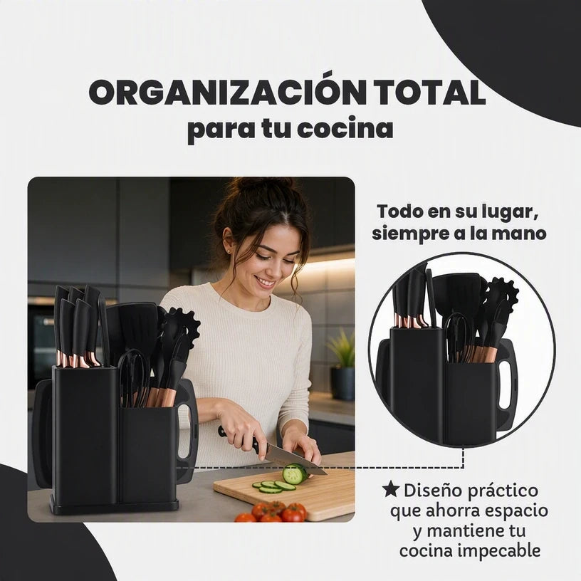 🔥 SET DE UTENSILIOS DE COCINA X19 ORIGINAL – ¡TODO EN UN SOLO SET!