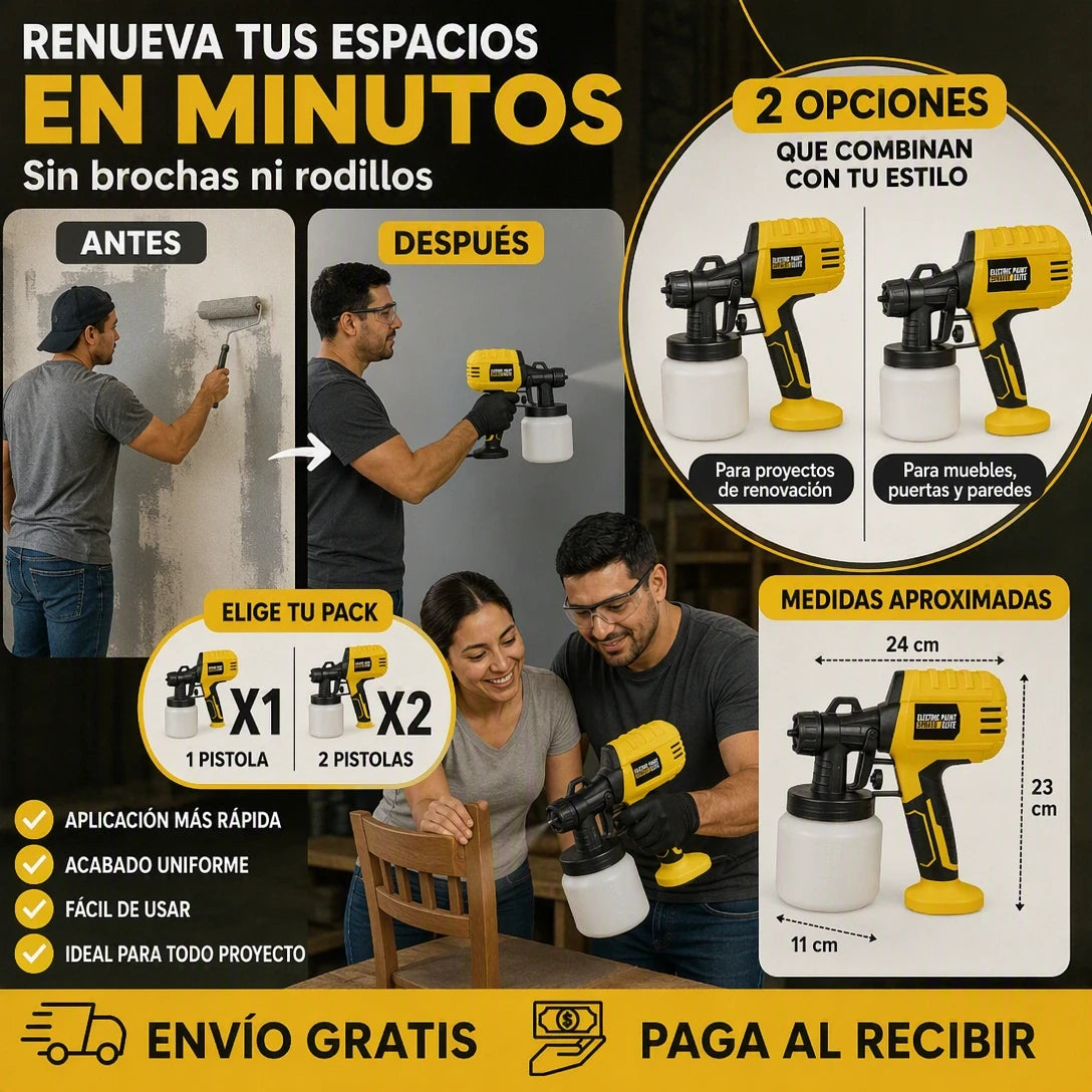 Pistola Pulverizadora de Pintura Original – Pinta Fácil y Uniforme